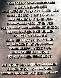 Gedenken an die Opfer der Pogrome in Frankfurt vor 81 Jahren