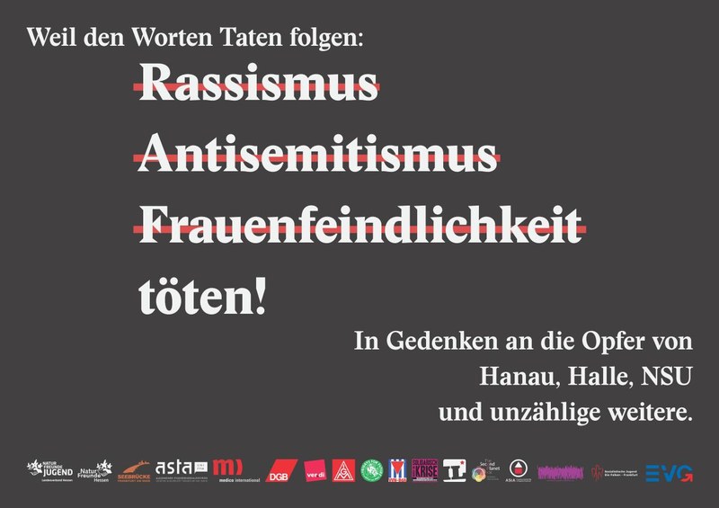 Großplakate gegen Rassismus, Antisemitismus und Frauenfeindlichkeit